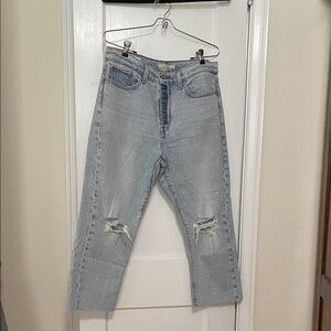 Levi's Premium Wedgie Straight Cropped High Rise Straight Leg Jeans 31